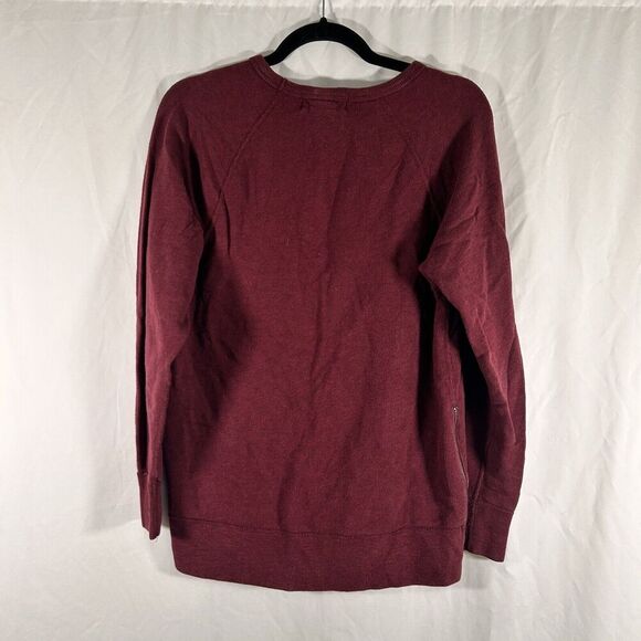 J. Crew Sweater Women's Small Red Burgundy Crew Neck Long Sleeve Side Zip - Picture 8 of 10